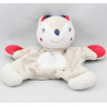 Doudou plat renne beige blanc rouge lune SUCRE D'ORGE 
