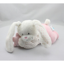 Doudou musical lapin rose blanc pois étoile TEX BABY