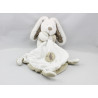 Doudou lapin blanc beige vec mouchoir POMMETTE