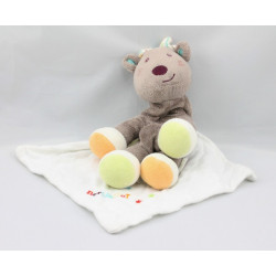 Doudou cerf renne elan marron mouchoir BERLINGOT