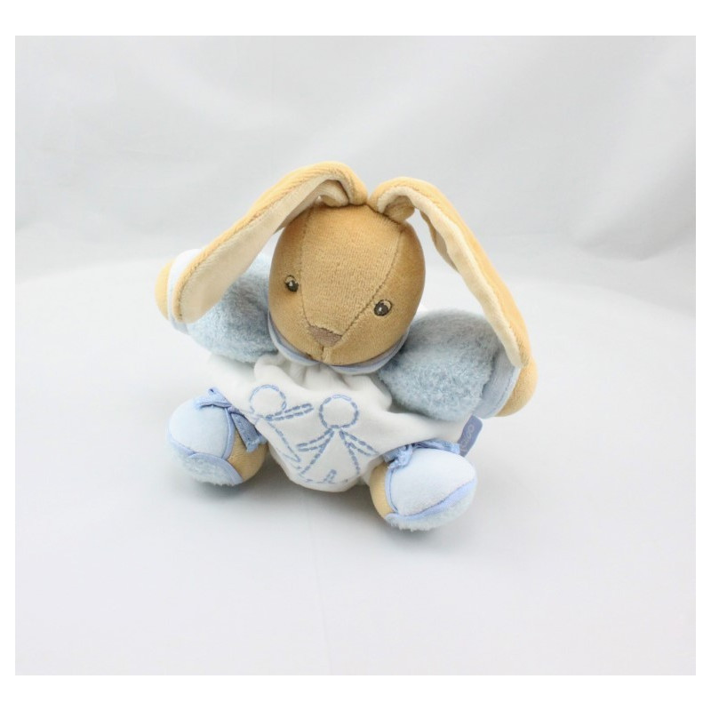 Doudou patapouf lapin bleu blanc enfant KALOO