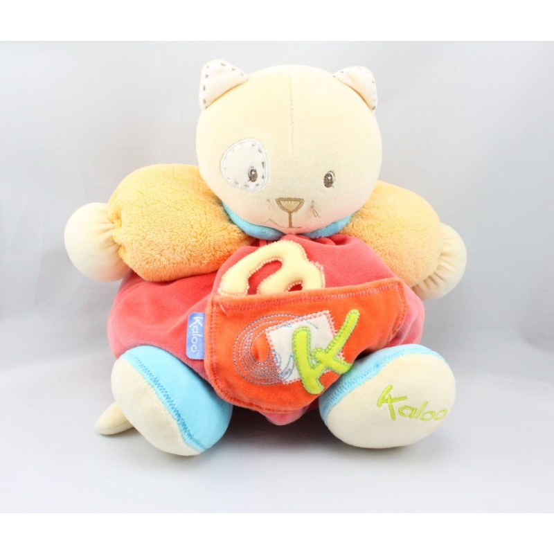 Doudou chat patapouf rouge orange bleu vert K sporty KALOO