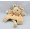 Doudou plat marionnette girafe Capucine beige orange NOUKIE'S