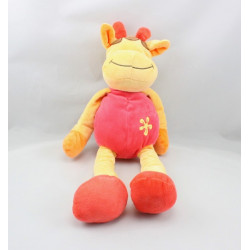 Doudou vache jaune rouge orange fleur DOUKIDOU