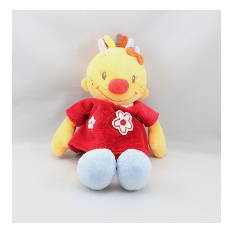 Doudou fille Lily jaune orange robe rouge NATTOU