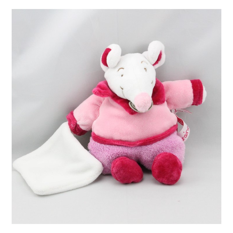 Doudou et compagnie hochet souris rose mouchoir Graines de doudou 
