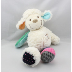 Doudou mouton blanc bleu rose violet vert pois vichy NICOTOY