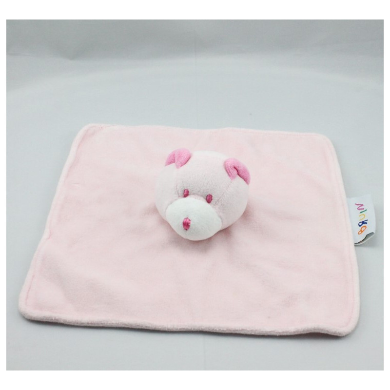 Doudou plat ours rose BRUIN