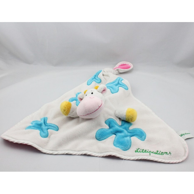 Doudou reversible plat vache grenouille LILLIPUTIENS