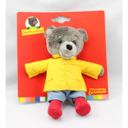 Doudou Petit Ours Brun manteau jaune JEMINI