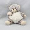 Doudou  ours blanc marron tout doux HISTOIRE D'OURSURS