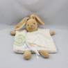 Doudou plat lapin blanc coeur vert rubans Que du Bonheur KALOO