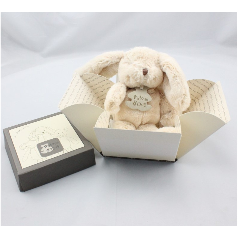 Doudou lapin beige tout doux HISTOIRE D'OURS