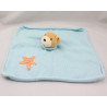Doudou plat ours bleu étoile orange KALOO