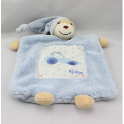 Doudou plat ours bleu voiture KALOO