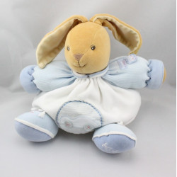 Doudou lapin blanc bleu voiture KALOO
