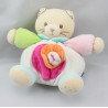 Doudou chat blanc rose vert bleu orange KALOO
