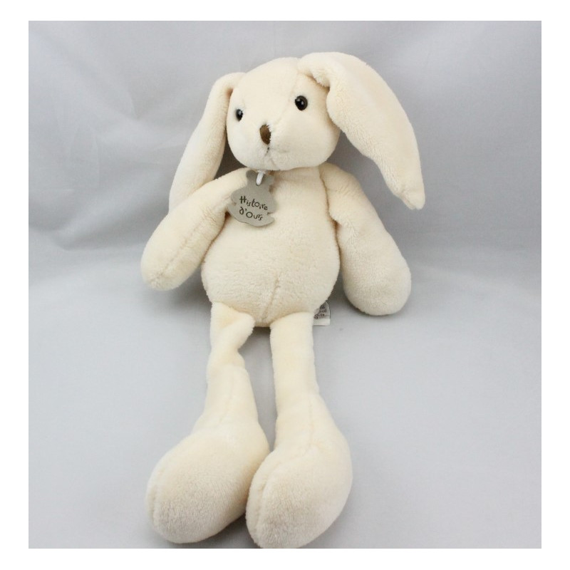 Doudou lapin blanc HISTOIRE D'OURS 38 cm 