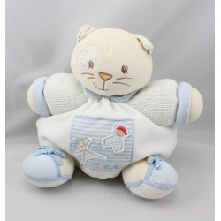 Doudou patapouf chat blanc bleu enfant KALOO