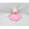 Doudou plat mon lapin rose vert pois NICOTOY