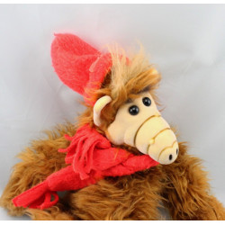 Ancienne Peluche Extra-terrestre ALF bonnet et écharpe rouge BULLY 1987