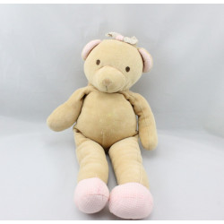 Doudou Ours rose beige vichy TARTINE ET CHOCOLAT 