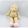 Doudou Ours rose beige vichy TARTINE ET CHOCOLAT 