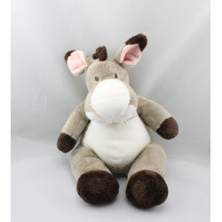 Doudou cheval ane gris marron blanc Little Friends NICOTOY