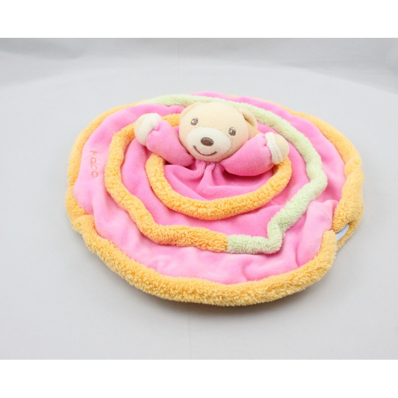 Doudou ours patapouf orange bleu Spirale LOLLIES KALOO
