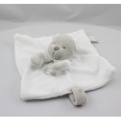Doudou plat ours blanc gris NICOTOY