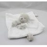 Doudou plat ours blanc gris NICOTOY