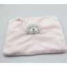 Doudou plat ours rose bonnet KIMBALOO LA HALLE 