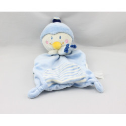 Doudou plat pingouin bleu blanc Youpik NICOTOY