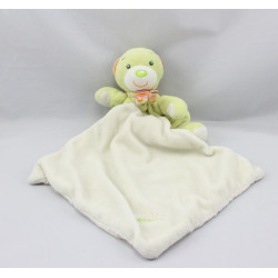 Doudou ours vert écharpe rayé mouchoir BABYSUN