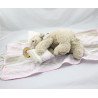 Peluche ours marron bonnet rose avec Hamac LOUISE MANSEN