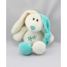 Doudou lapin blanc bleu fleurs GIPSY