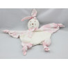 Doudou plat lapin blanc rose poissons AJENA