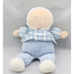 Doudou poupée lutin bleu rayé coeur TARTINE ET CHOCOLAT 