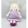Doudou poupée robe mauve fleur SUCRE D'ORGE