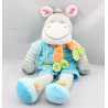 Doudou zébre ane gris bleu oiseau NICOTOY