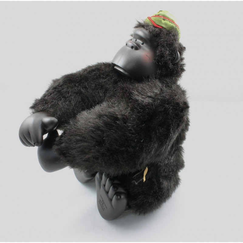 Ancienne Peluche Singe Magical Murphy noir bonnet vert 1987