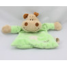 Doudou plat hippopotame beige vert TIAMO COLLECTION