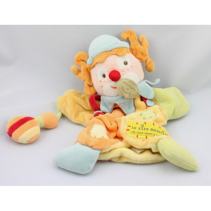 Doudou et compagnie marionnette clown le rire medecin jaune vert orange rouge