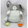 Doudou coussin souris grise blanche étoiles bleues hochet OBAIBI