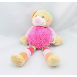 Doudou chat beige rose vert rouge orange DOUKIDOU