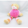 Doudou chat beige rose vert rouge orange DOUKIDOU