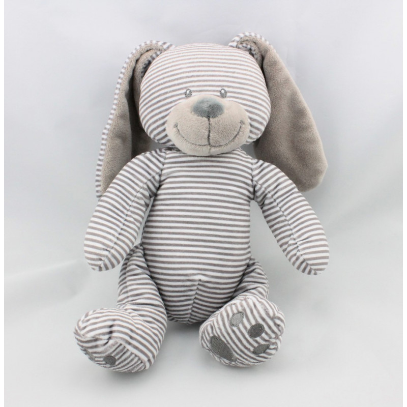 Doudou lapin beige gris rayé SIMBA TOYS KIABI