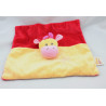 Doudou plat girafe vache jaune rouge rose DOUKIDOU