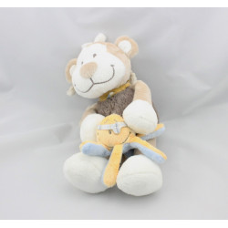 Doudou musical singe marron beige blanc Bono pieuvre NOUKIE'S