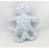 Doudou hochet forme OB bleu fleurs OBAIBI